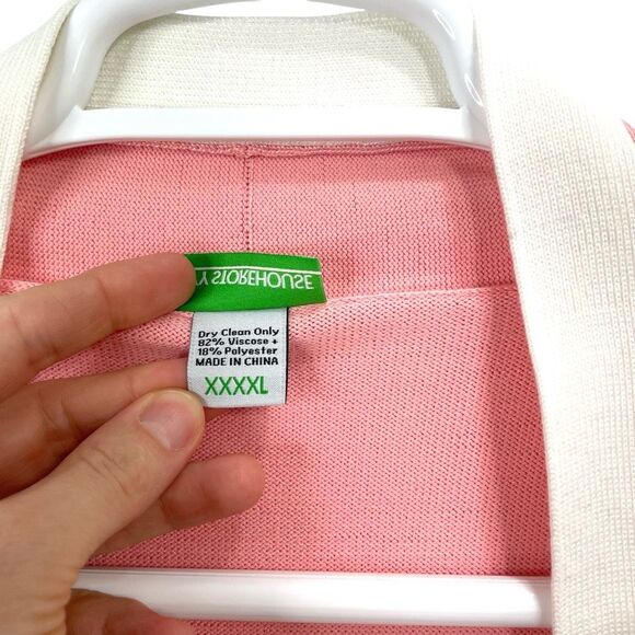 Ivy Storehouse AKA Alpha Kappa Alpha open front logo cardigan Size XXXXL pink wh - Picture 4 of 7